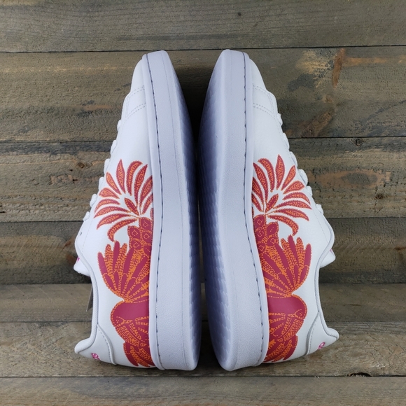 adidas Women's Advantage Court Casual Tennis Shoes White Screaming Pink - Picture 7 of 10